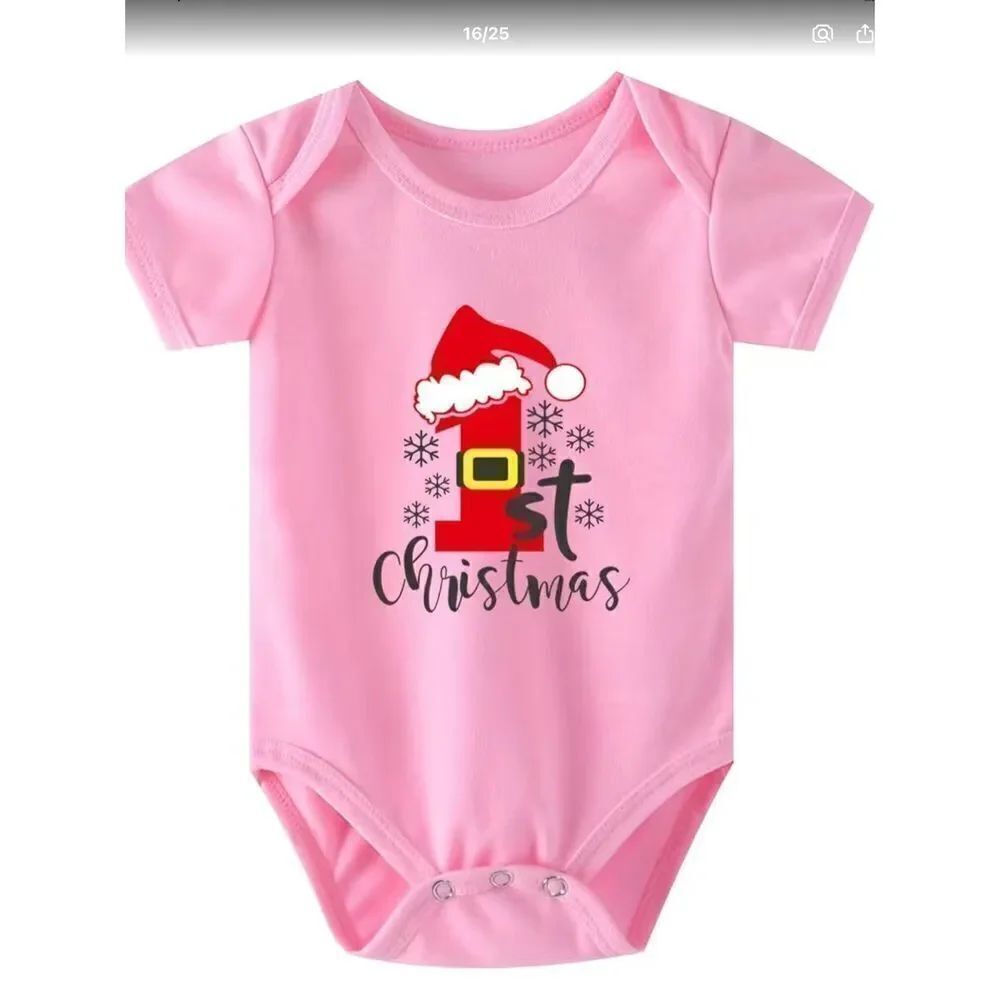 New Christmas Pattern Baby Romper 3M